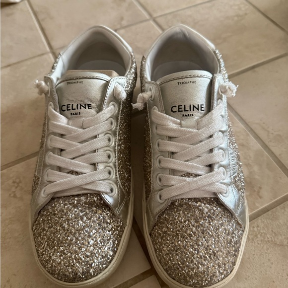Celine Women's gold Sparkling Sneakers